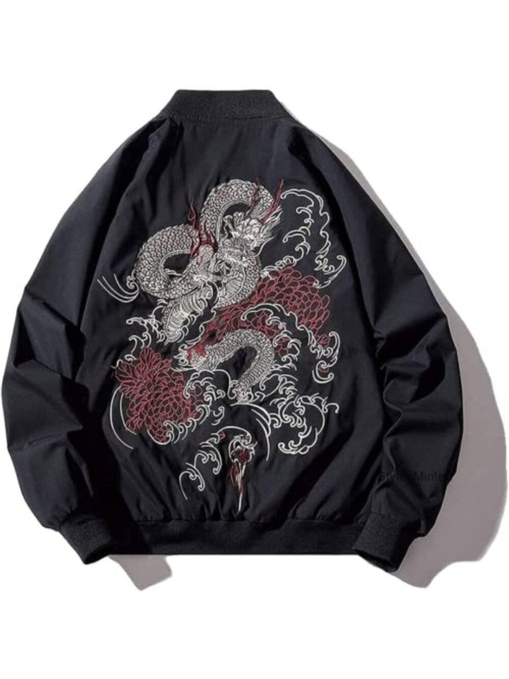 Japanese Dragon Oversized Men Bomber Jacket Streetwear Pilot Jacket